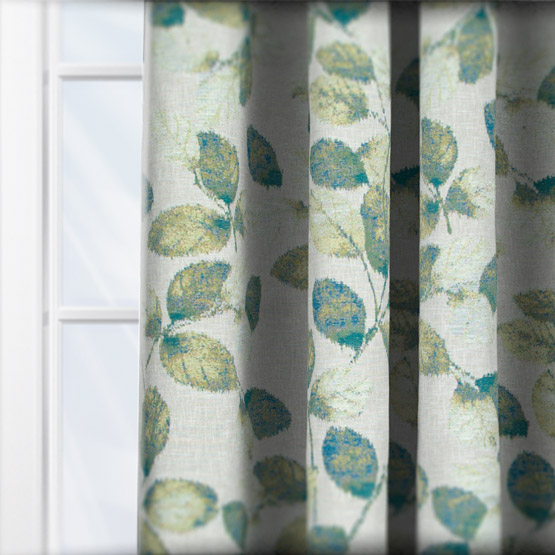 Clarke & Clarke Northia Olive and Peacock curtain