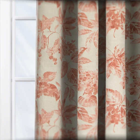 Edinburgh Weavers Flora Terracotta curtain