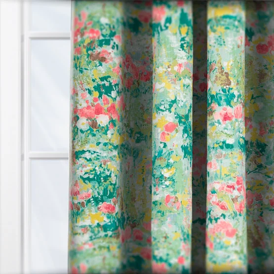 Edinburgh Weavers Furano Turquoise curtain
