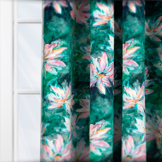 Fibre Naturelle Waterlily Green curtain