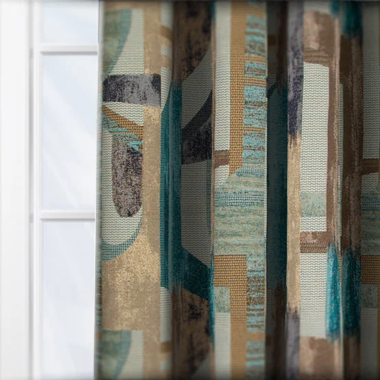 Berlin Teal curtain