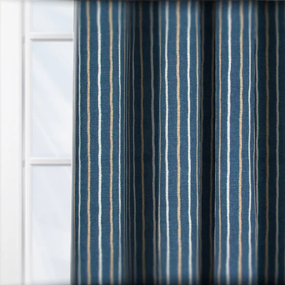 Cromer Stripe Indigo curtain