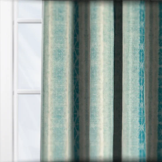 Delamere Stripe Teal curtain