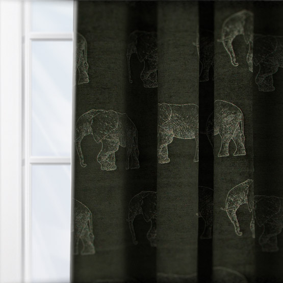 Fryetts Elephant Grey curtain