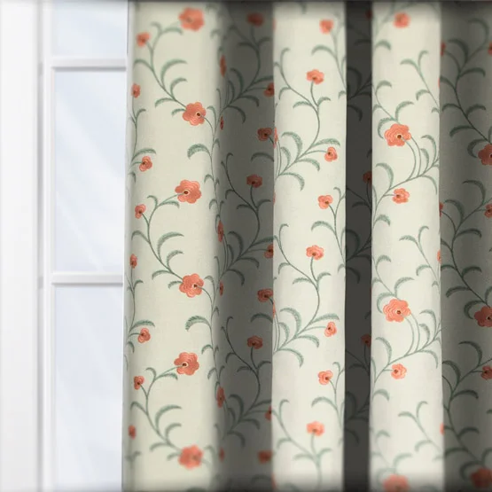 Japonica Teal curtain