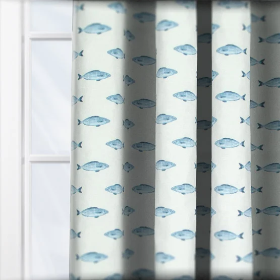 Pesce Blue curtain