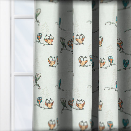 Fryetts Quirky Owls Natural curtain