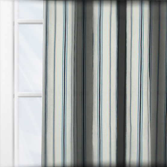Fryetts Salcombe Stripe Navy curtain