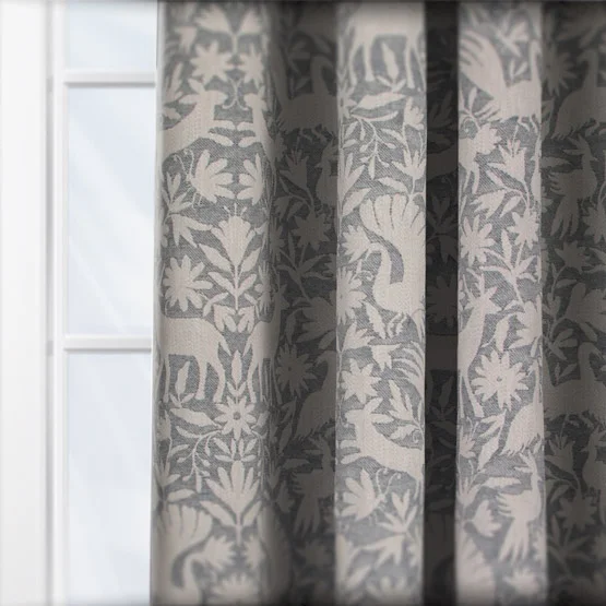 Scandi Wildlife Cornflower curtain