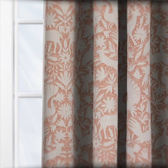 Scandi Wildlife Terracotta curtain