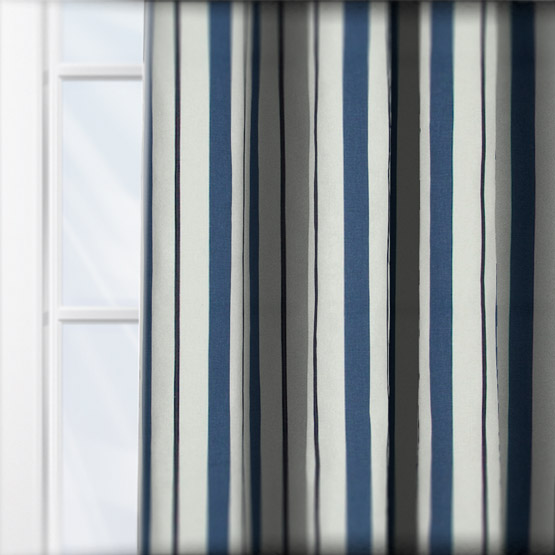 Fryetts Seaton Stripe Navy curtain
