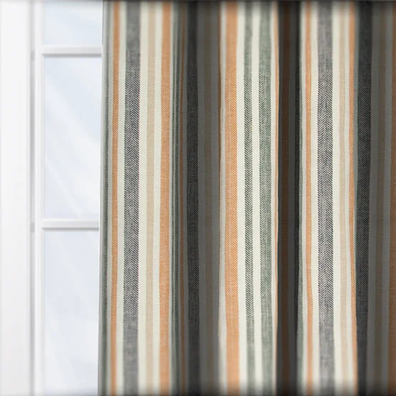 Tiverton Stripe Burnt Orange curtain