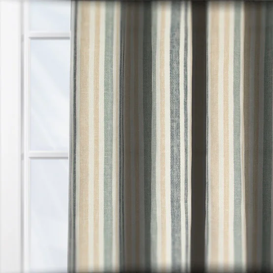 Tiverton Stripe Indigo curtain
