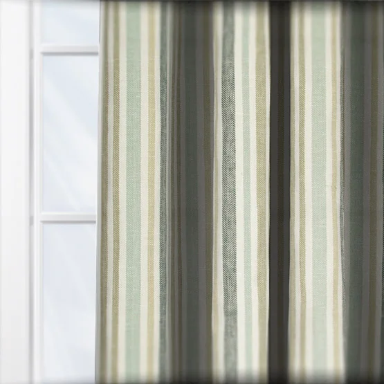 Tiverton Stripe Pampas curtain