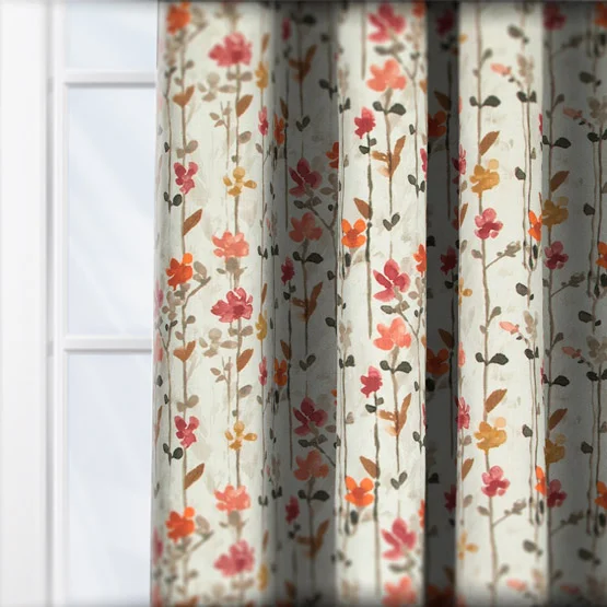Woodland Floral Raspberry curtain