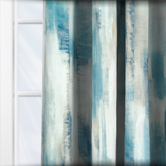 Harlequin Estrato Denim Sky and Nude curtain