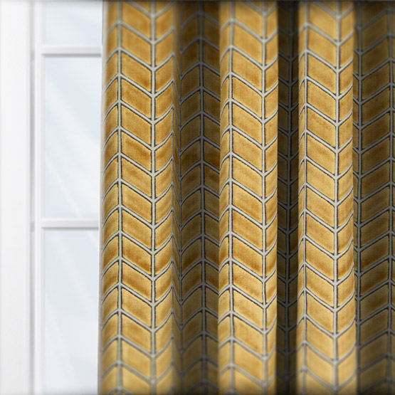 Harlequin Perplex Ochre curtain