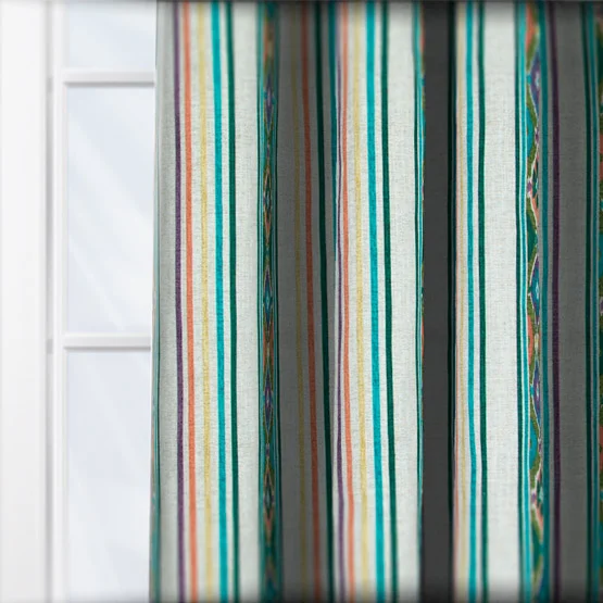 Boho Stripe Olivene curtain