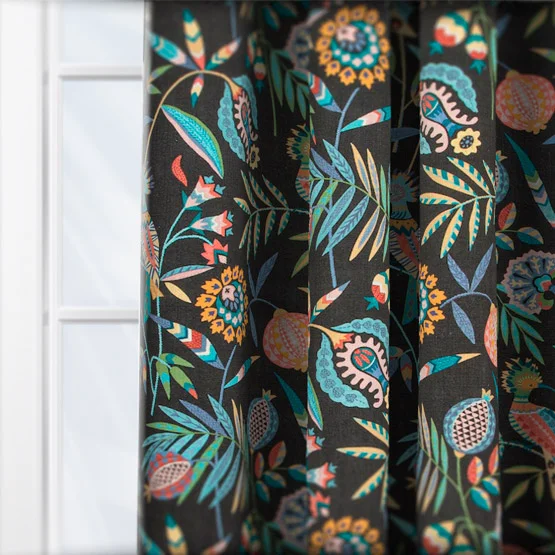 Hoopoe Charcoal curtain