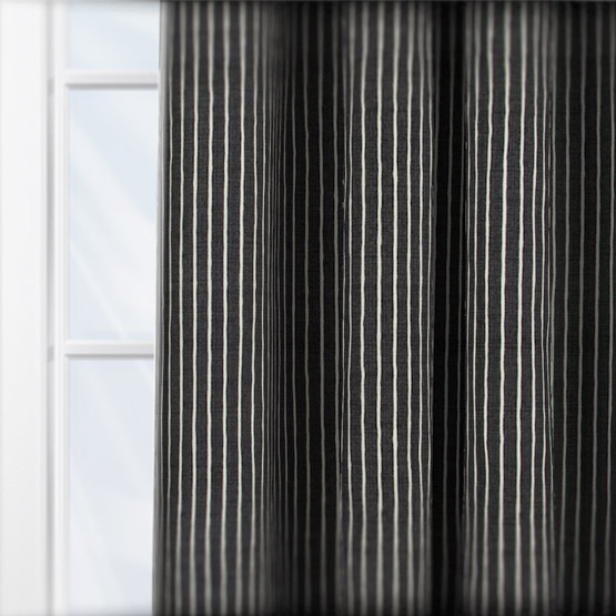 iLiv Pencil Stripe Ebony curtain