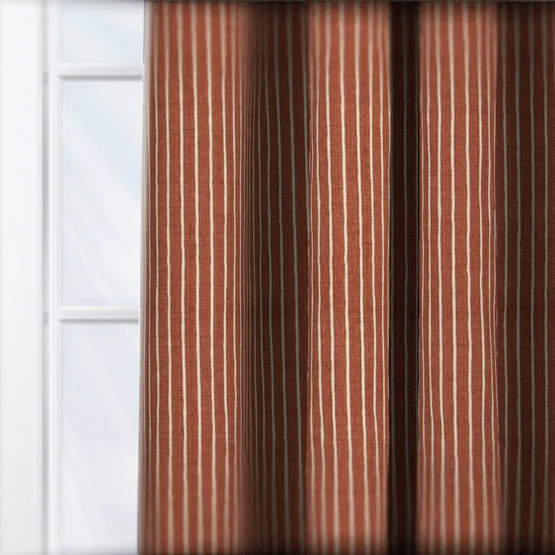 Pencil Stripe Gingersnap curtain