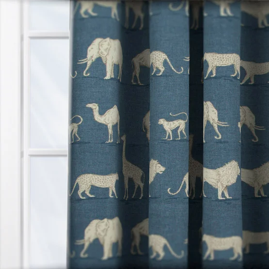 Prairie Animals Denim curtain