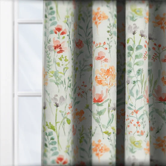 Wild Flowers Clementine curtain