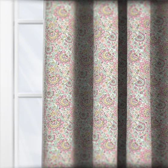 Laura Ashley Painswick Paisley Coral Pink curtain