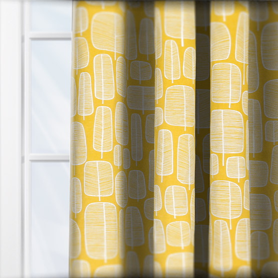 MissPrint Little Trees Yellow curtain