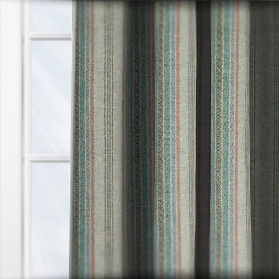 MOON Blenheim Silver Aqua curtain