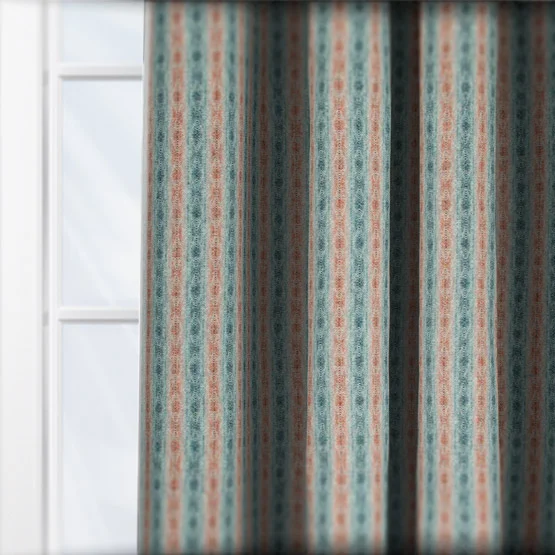 MOON Netherfield Aqua Rust curtain
