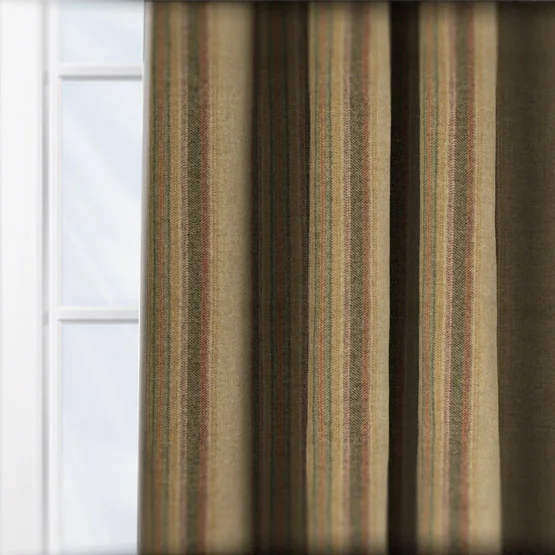 MOON Wentworth Stripe Natural Olive curtain