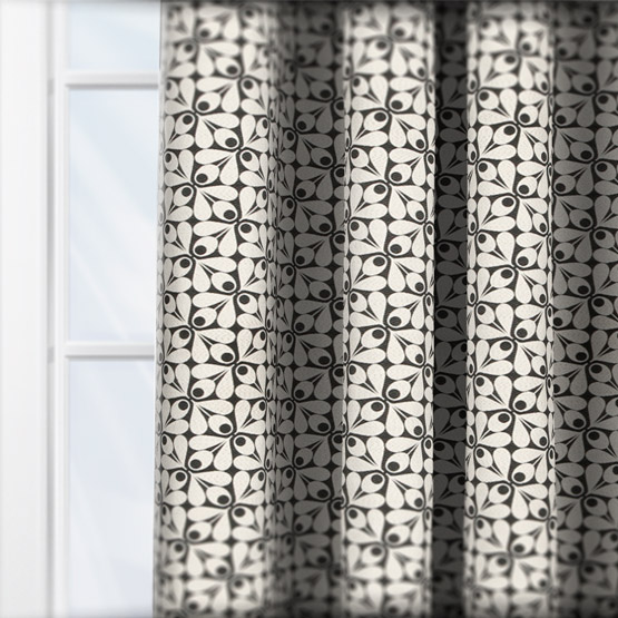 Orla Kiely Woven Acorn Cup Charcoal curtain
