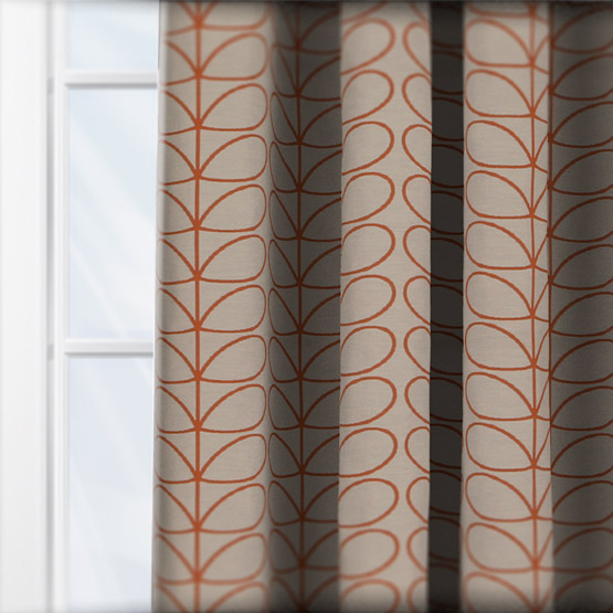Orla Kiely Woven Linear Stem Orange curtain