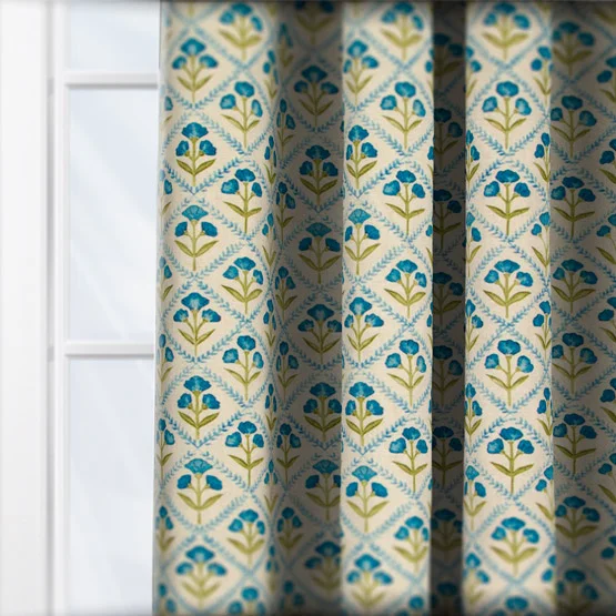 Chatsworth Cornflower curtain
