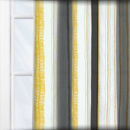 Scion Noki Ochre and Hemp Charcoal curtain