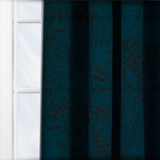 Sonova Studio Kaleidoscope Leaves Midnight Blue curtain