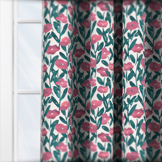 Sonova Studio Poppy Pasture Raspberry curtain