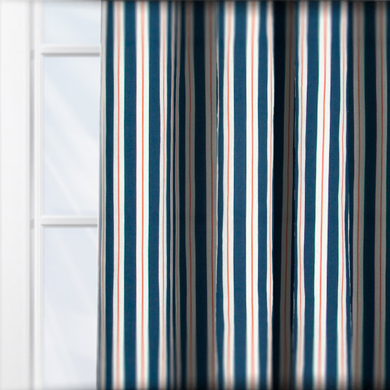 Studio G Carousel Coral and Navy curtain