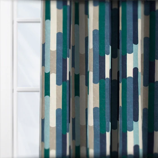 Seattle Mineral and Navy curtain
