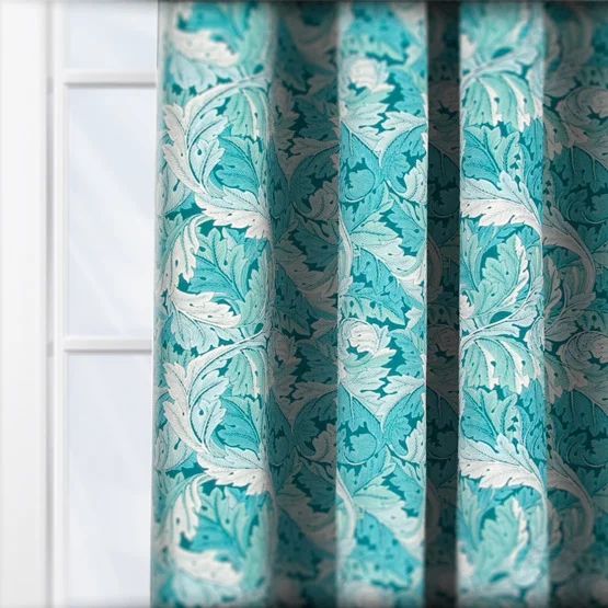 William Morris Acanthus Teal curtain
