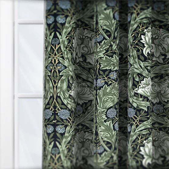 William Morris At Home African Marigold Velvet Cornflower curtain