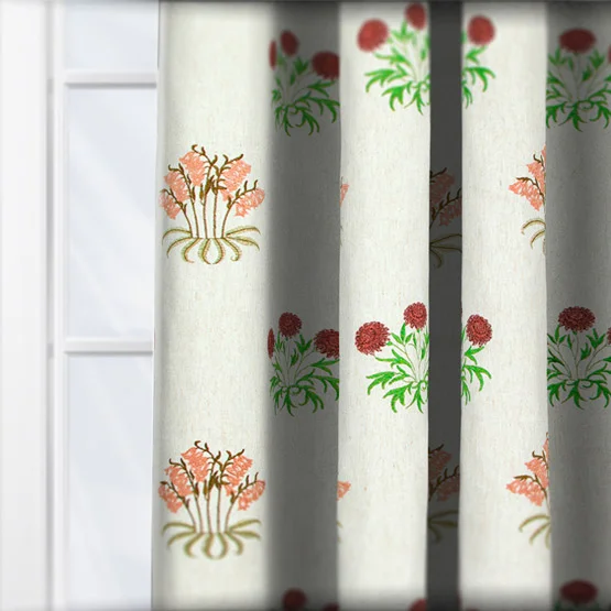 William Morris At Home Lily Flower Embroidery Madder curtain