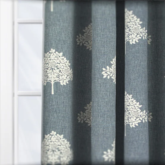 William Morris At Home Marigold Tree Embroidery Woad curtain