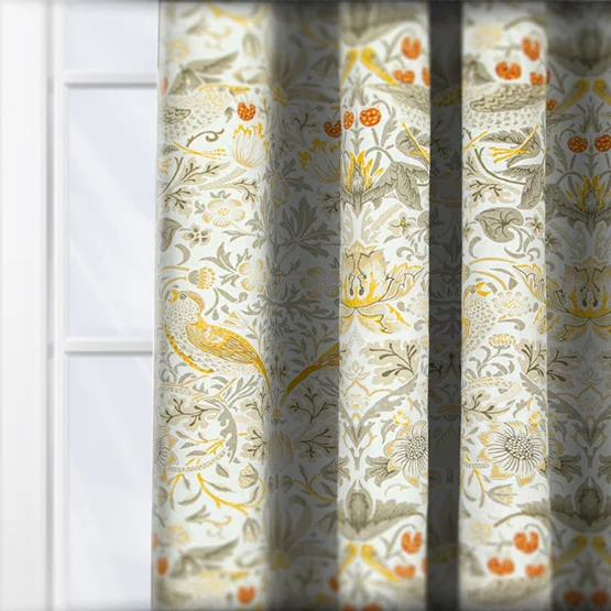 William Morris At Home Strawberry Thief Ochre curtain
