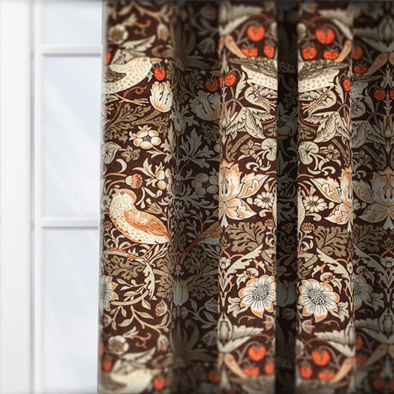William Morris At Home Strawberry Thief Velvet Acorn curtain