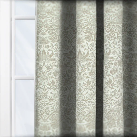 William Morris At Home Strawberry Thief Woven Limestone curtain