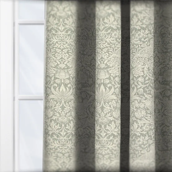 William Morris At Home Strawberry Thief Woven Sage curtain