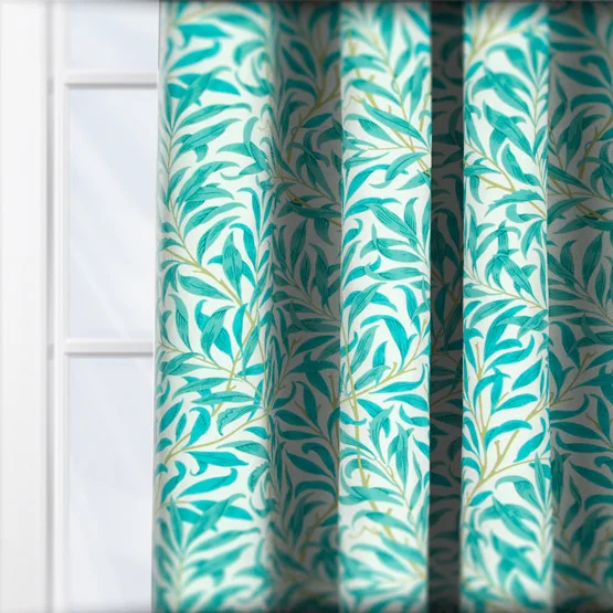 William Morris Willow Boughs Teal curtain