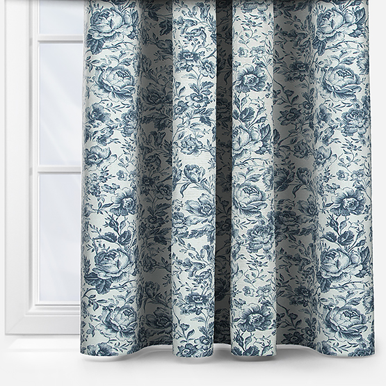 Camengo Celestine Tissu Bleu Encre Curtain